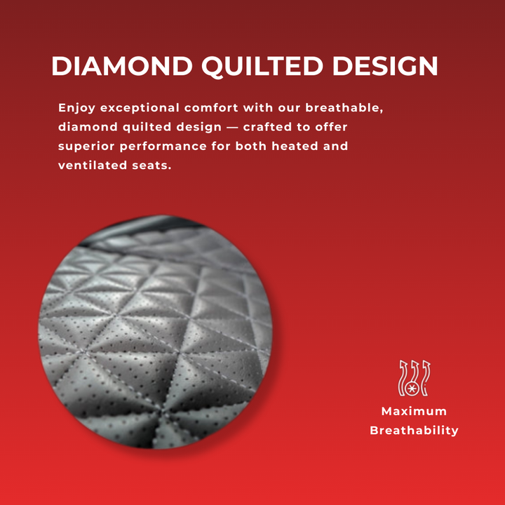 Black & White Diamond Quilted Leather Car Seat Covers