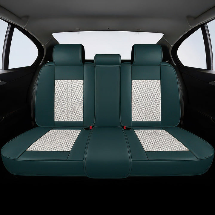 Beige & Green Seat Covers