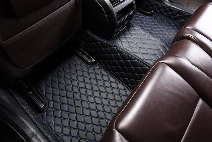 Black & Blue Luxury Diamond Car Floor Mats
