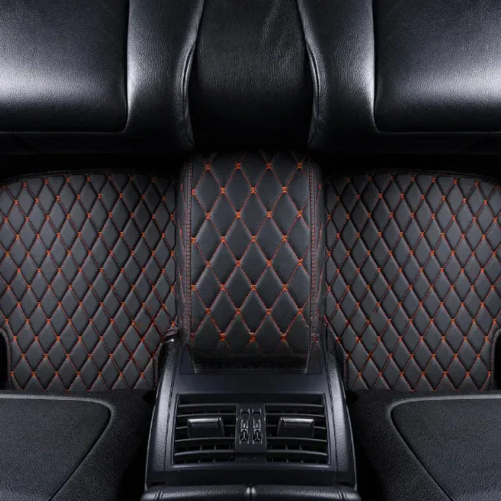 Black & Orange Luxury Diamond Car Floor Mats